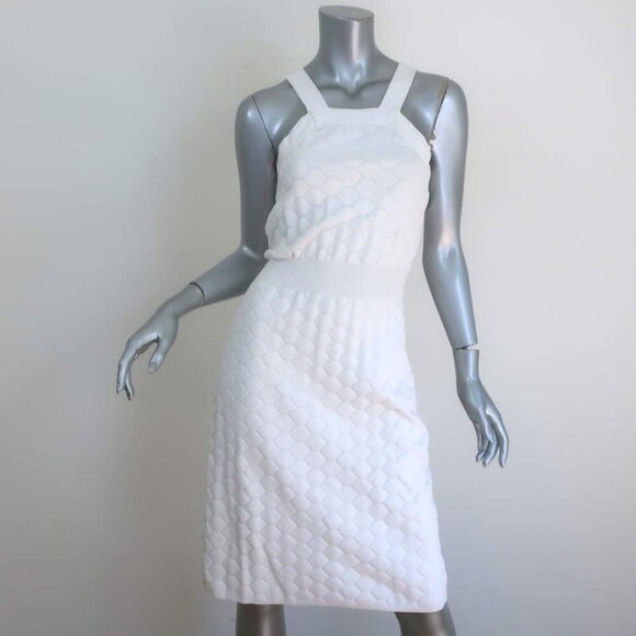 Fendi Honeycomb Knit Sleeveless Dress White Size 42 - Picture 1 of 7